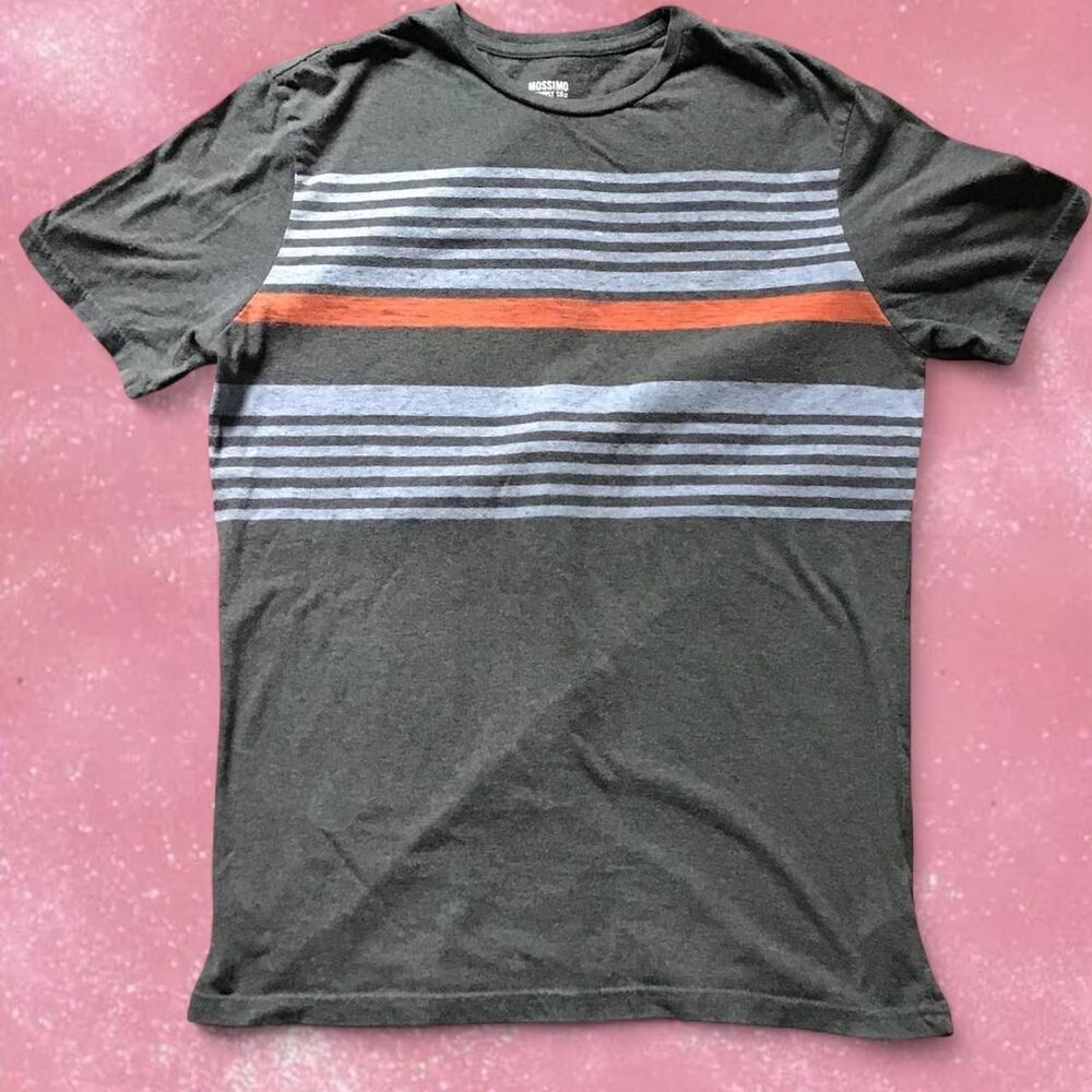Gray and red Striped T-shirt